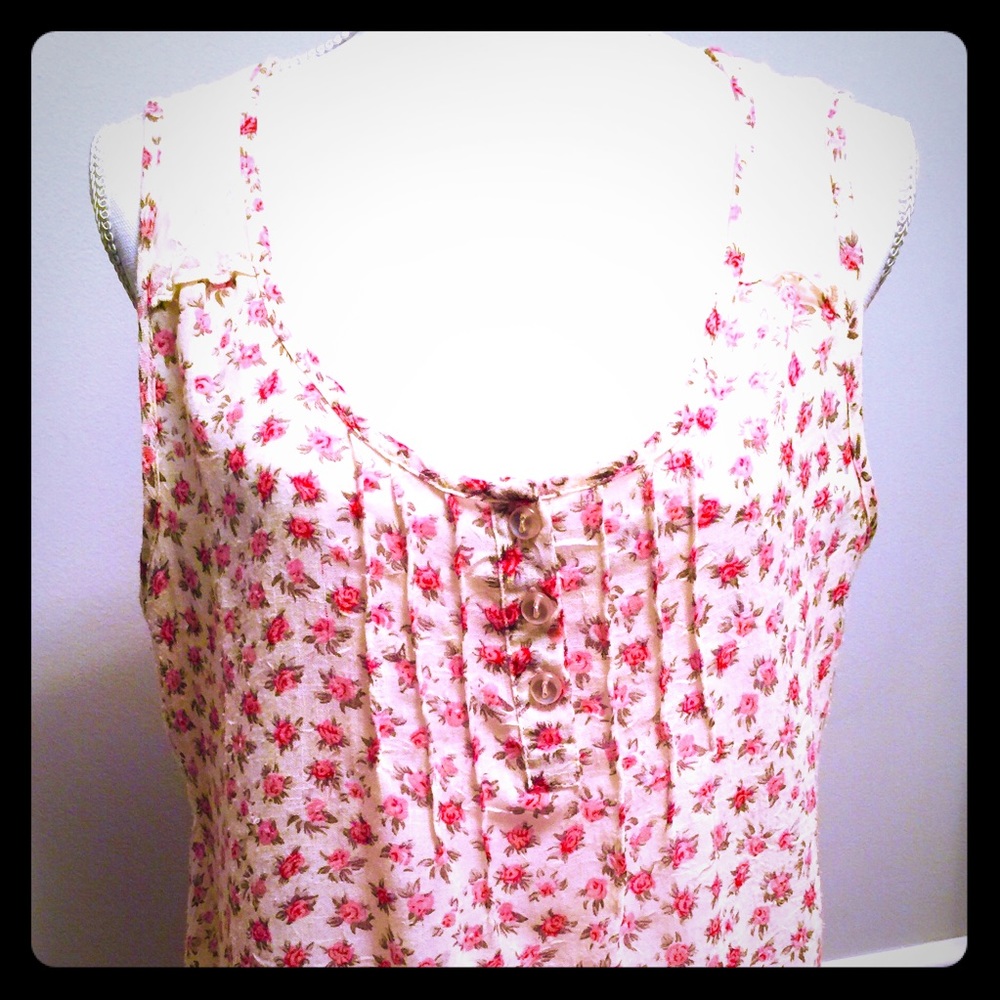 Rosey cotton and lace tank
